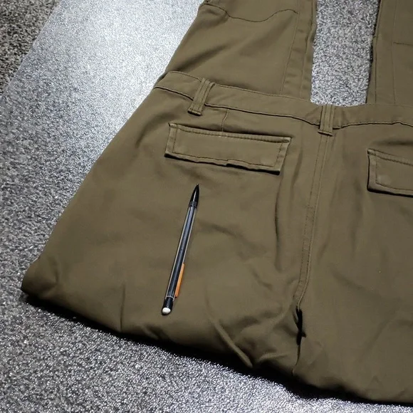 Michael Kors Olive Green Gold Zipper Cuff Pants Size 6 - Picture 15 of 16